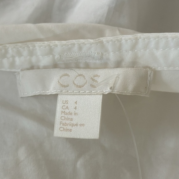 COS White Tie Waist Button Down Top - sz 4 - Picture 5 of 6
